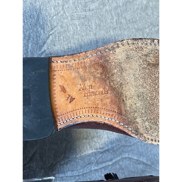 Allen Edmonds Dalton Brown Pebble Grain Tassel Kiltie Slip-On Dress Shoe Loafer - Picture 9 of 12